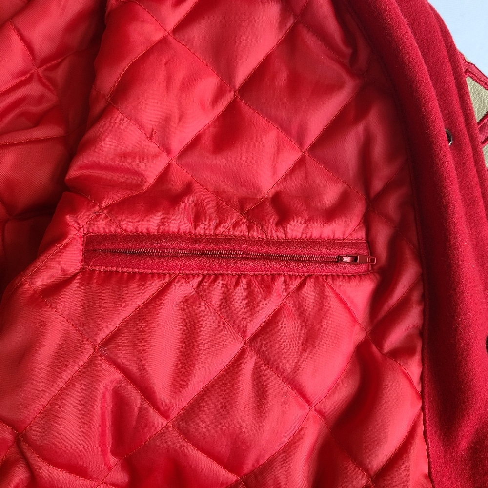 Vtg Wisconsin Badgers Leather Wool Letterman Varsity Bomber Jacket Bucky Coat XL - Picture 16 of 16